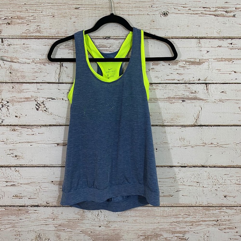 Nike blue built in support tank top